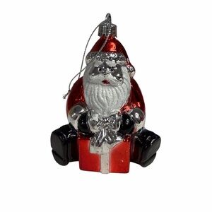 Festive Glass Santa Claus Ornament